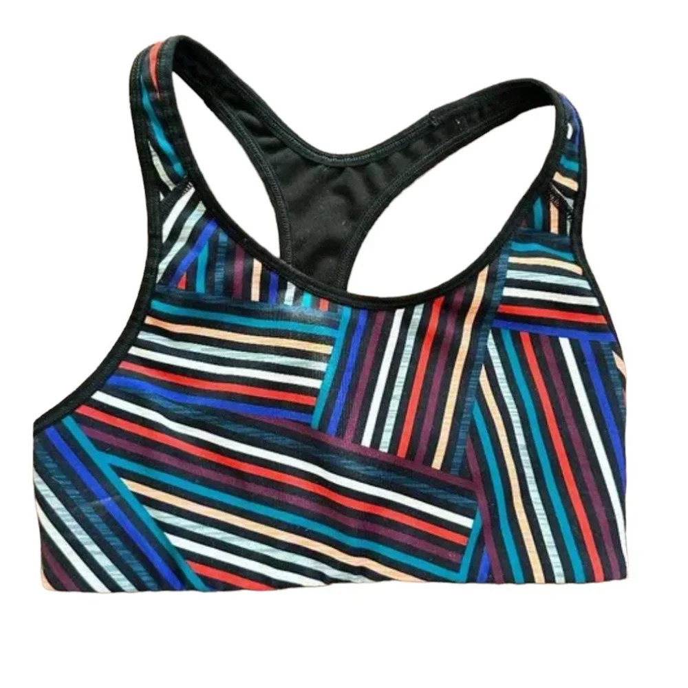 OLD NAVY Active Sports Bra Bralette Stripes Racerback - XS